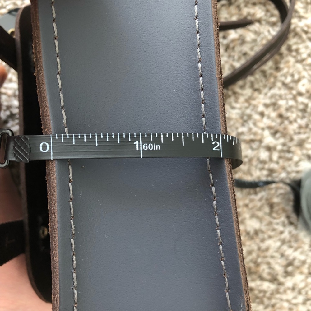 Black Leather Satchel Crossbody Bag - Picture 10 of 11